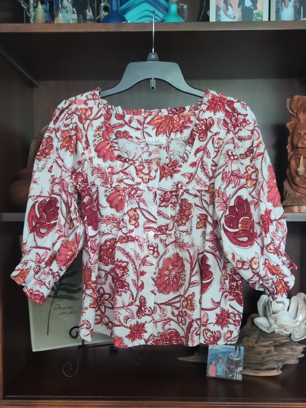 Nicole Miller Linen Blend Top Size Medium